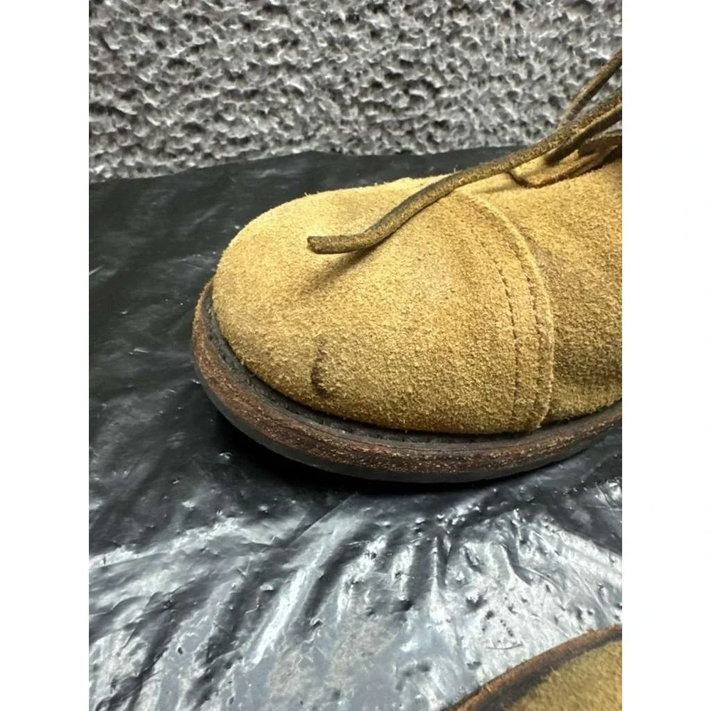 Frye Logan Cap Toe Suede Lace Up Casual Ankle‎ Boots Brown Mens Size 9.5 US